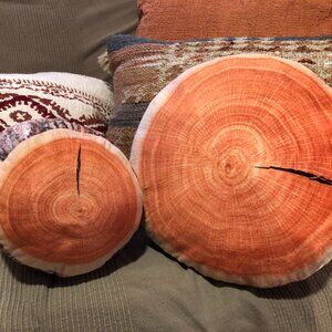 Two Pair Log Pillows Cabincore Cottagecore Soft Winter Fall Autumn Decor Rustic